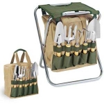 Folding Gardening Chair with Tools