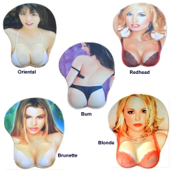 'Bum and Boob' Gel Filled Mouse Mats